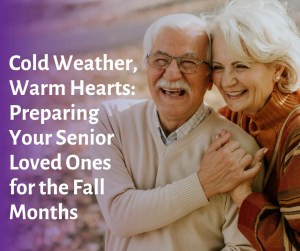 Senior man and woman embracing
