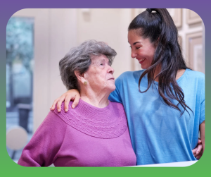 In home caregiver with a senior woman