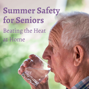 Elderly man drinking water at his home in San Diego